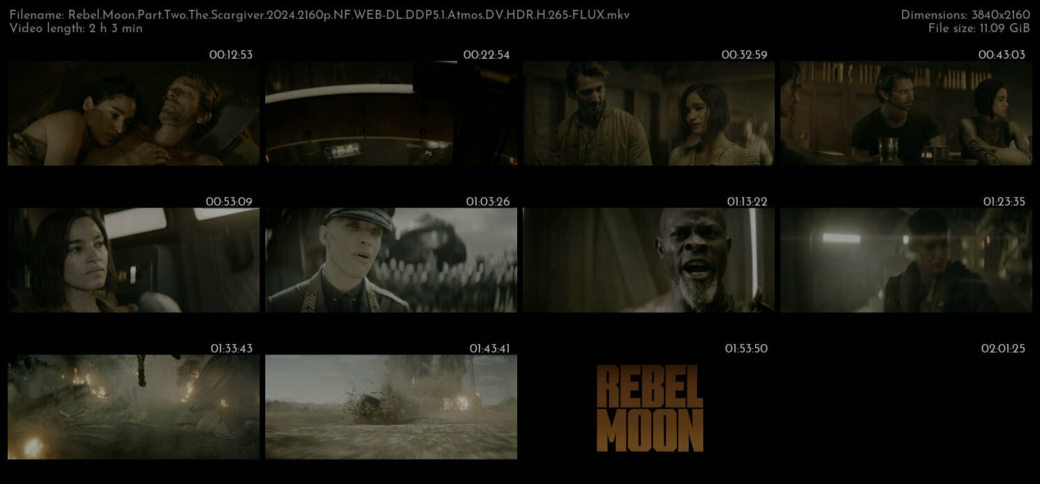 Rebel Moon Part Two The Scargiver 2024 2160p NF WEB DL DDP5 1 Atmos DV HDR H 265 FLUX TGx