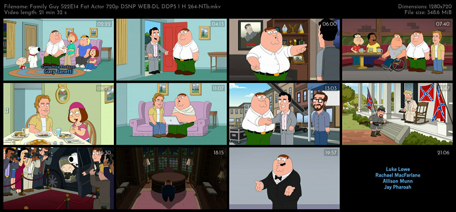 Family Guy S22E14 Fat Actor 720p DSNP WEB DL DDP5 1 H 264 NTb TGx