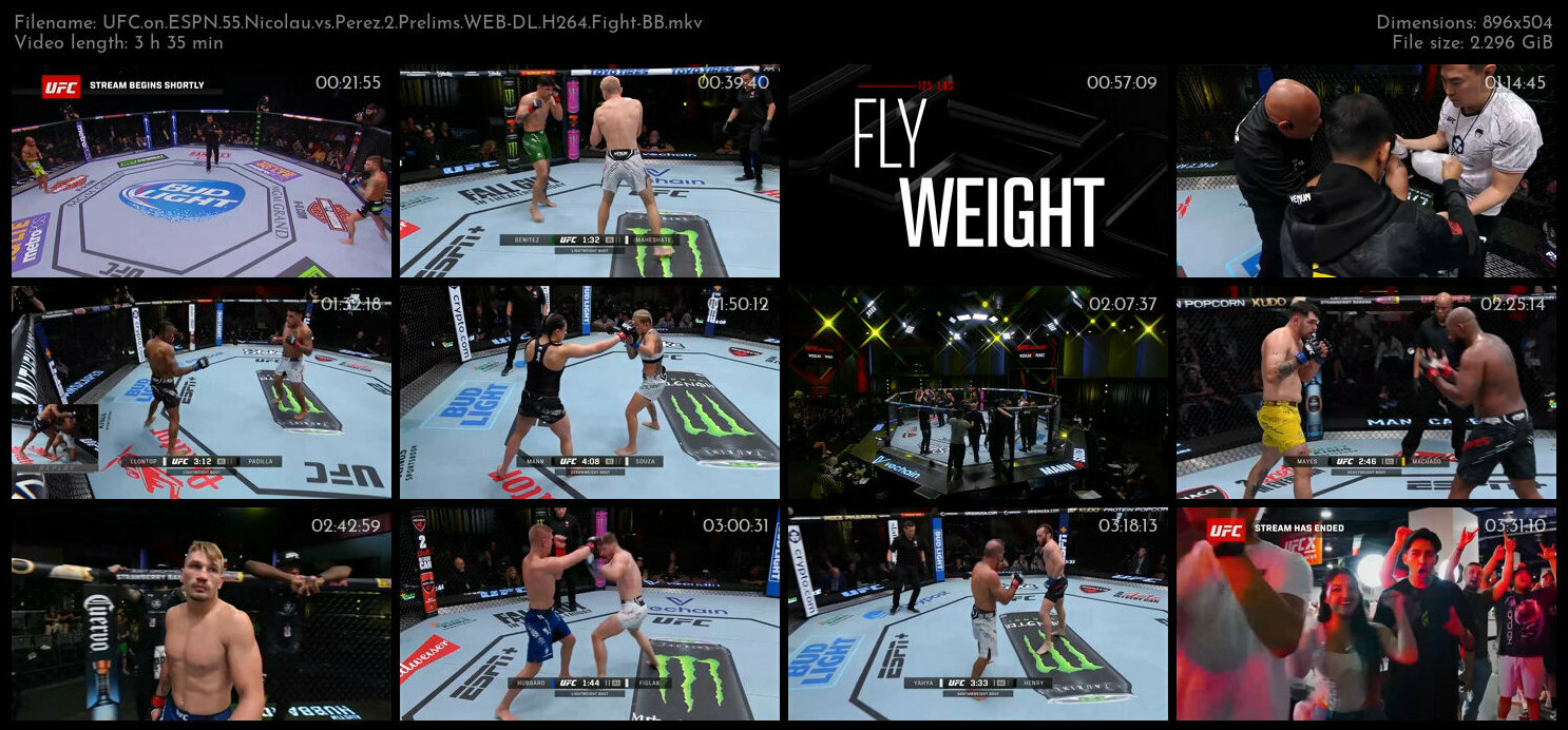 UFC on ESPN 55 Nicolau vs Perez 2 Prelims WEB DL H264 Fight BB