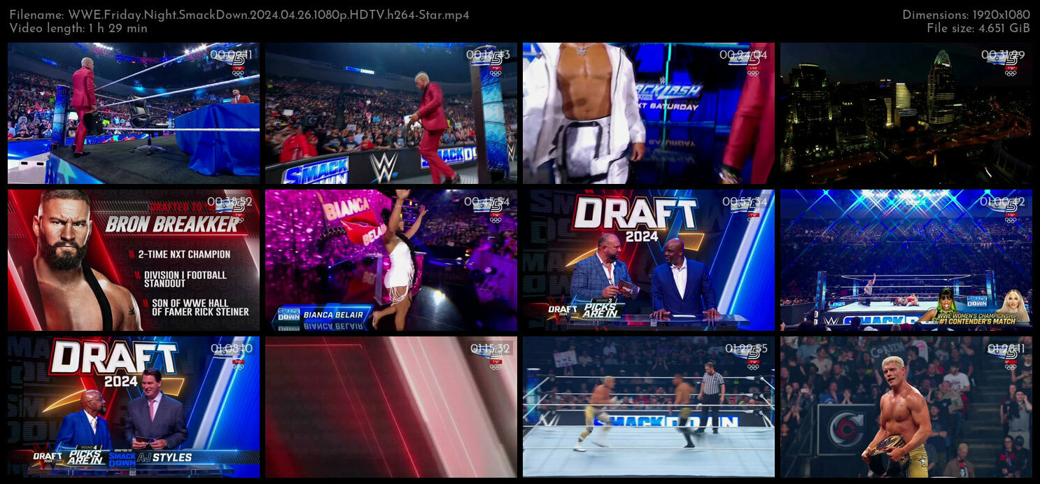 WWE Friday Night SmackDown 2024 04 26 1080p HDTV h264 Star TGx