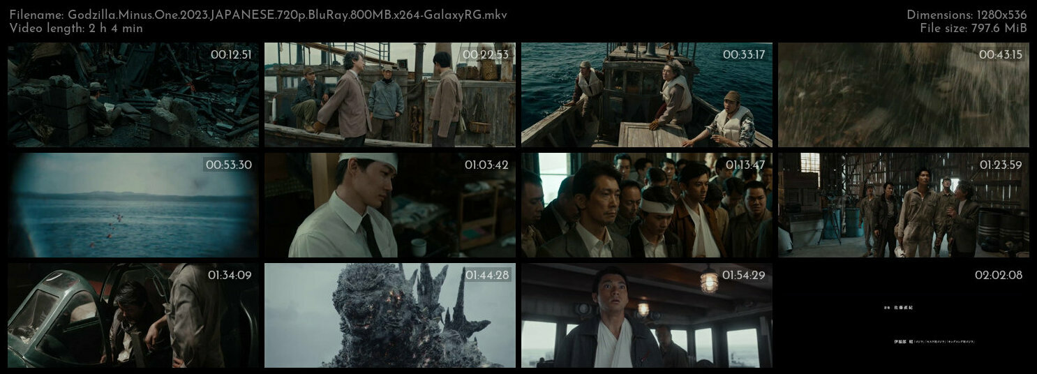 Godzilla Minus One 2023 JAPANESE 720p BluRay 800MB x264 GalaxyRG