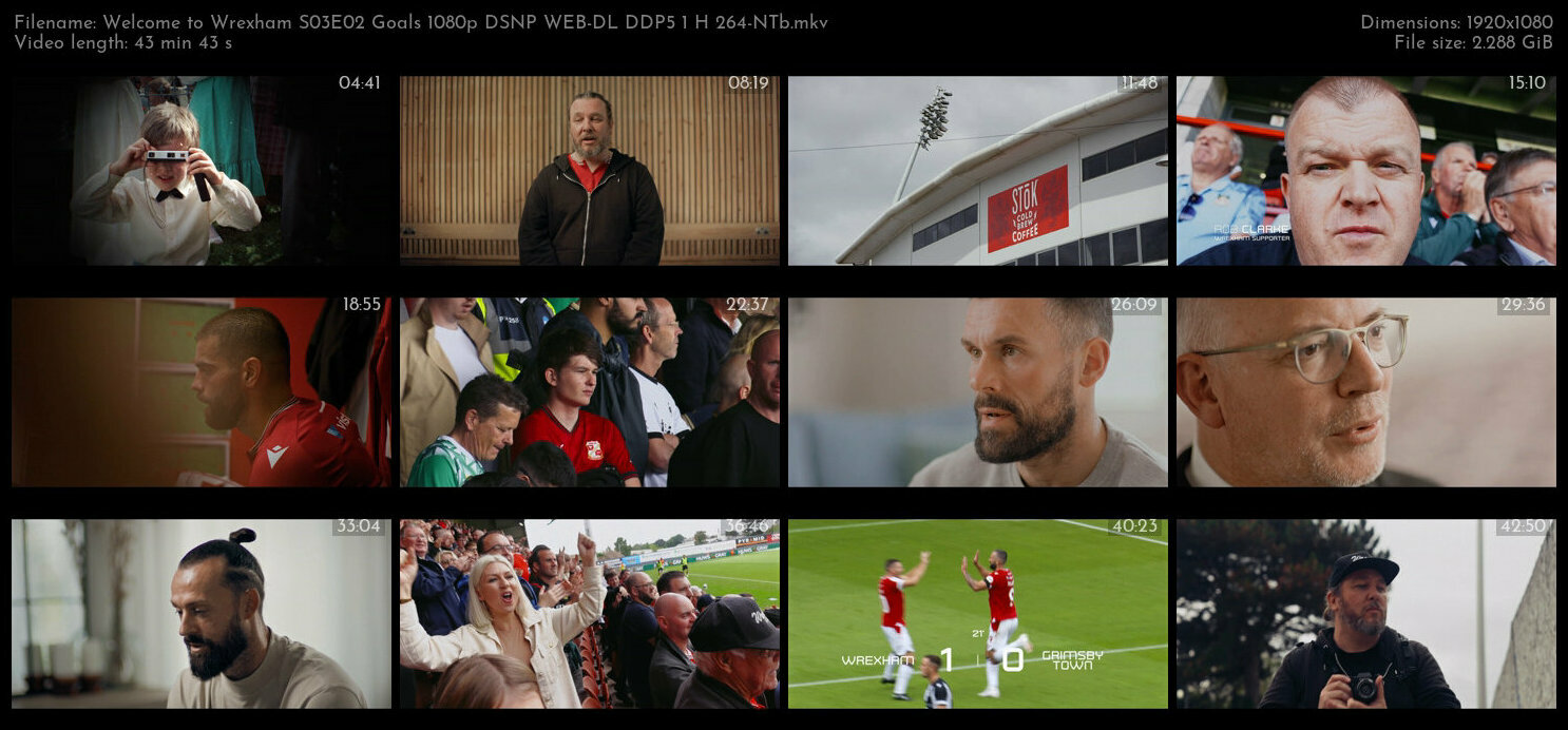 Welcome to Wrexham S03E02 Goals 1080p DSNP WEB DL DDP5 1 H 264 NTb TGx