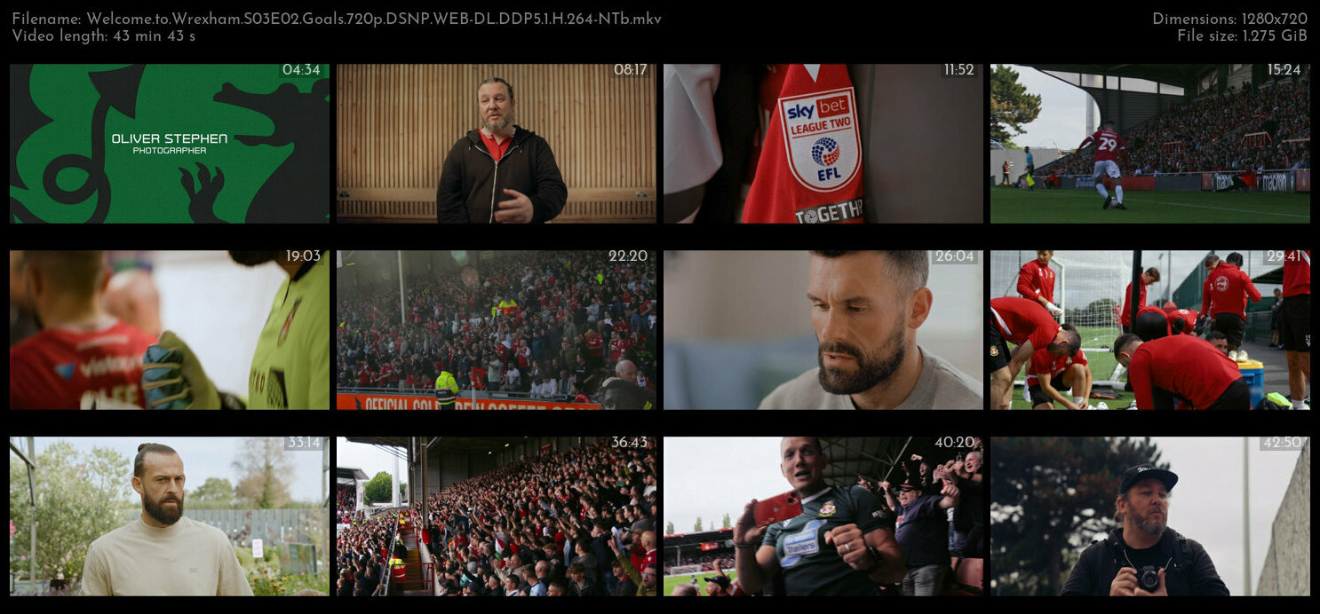Welcome to Wrexham S03E02 Goals 720p DSNP WEB DL DDP5 1 H 264 NTb TGx