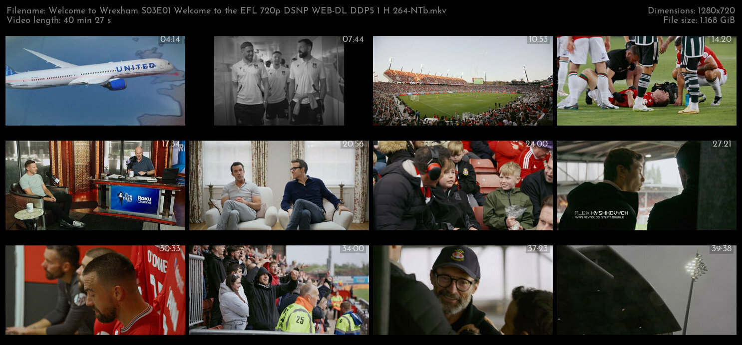 Welcome to Wrexham S03E01 Welcome to the EFL 720p DSNP WEB DL DDP5 1 H 264 NTb TGx