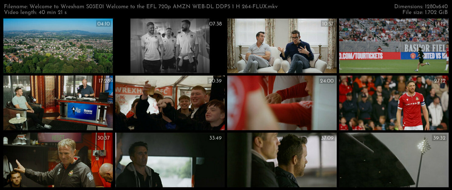 Welcome to Wrexham S03E01 Welcome to the EFL 720p AMZN WEB DL DDP5 1 H 264 FLUX TGx