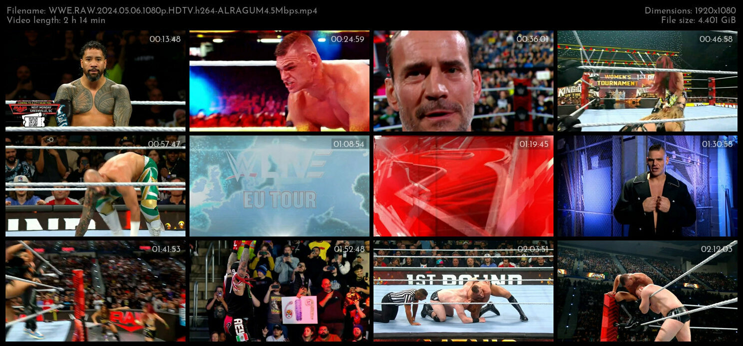 WWE RAW 2024 05 06 1080p HDTV h264 ALRAGUM4 5Mbps TGx