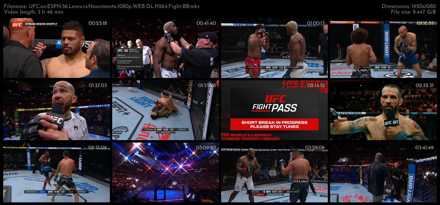 UFC on ESPN 56 Lewis vs Nascimento 1080p WEB DL H264 Fight BB