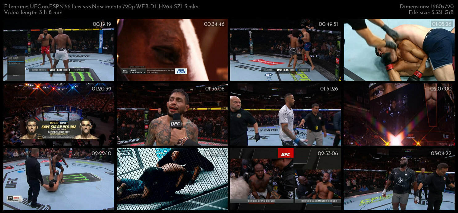 UFC on ESPN 56 Lewis vs Nascimento 720p WEB DL H264 SZLS TGx