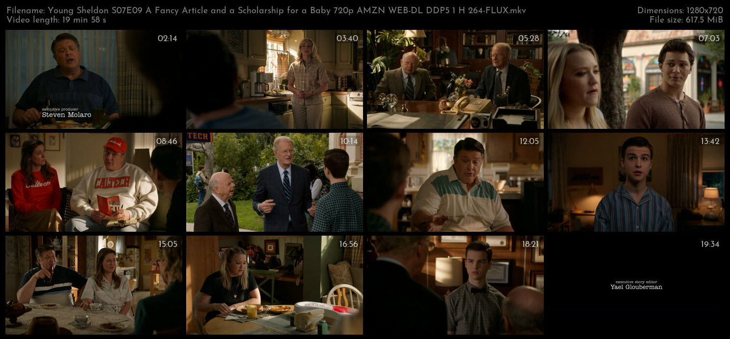 Young Sheldon S07E09 A Fancy Article and a Scholarship for a Baby 720p AMZN WEB DL DDP5 1 H 264 FLUX