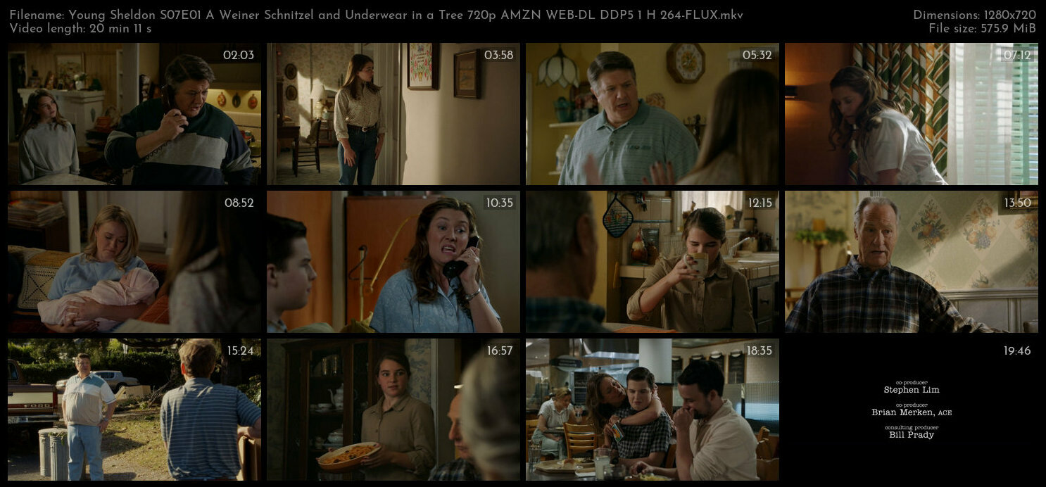 Young Sheldon S07E01 A Weiner Schnitzel and Underwear in a Tree 720p AMZN WEB DL DDP5 1 H 264 FLUX T