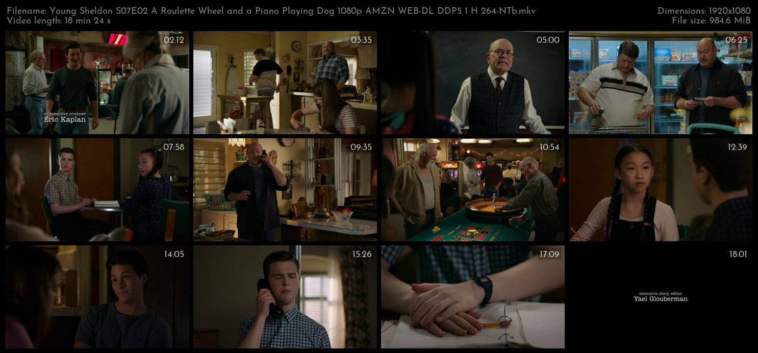 Young Sheldon S07E02 A Roulette Wheel and a Piano Playing Dog 1080p AMZN WEB DL DDP5 1 H 264 NTb TGx