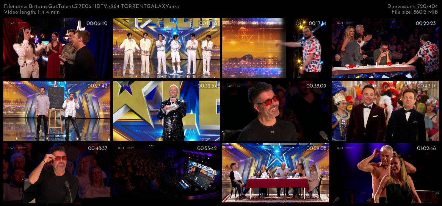 Britains Got Talent S17E06 HDTV x264 TORRENTGALAXY