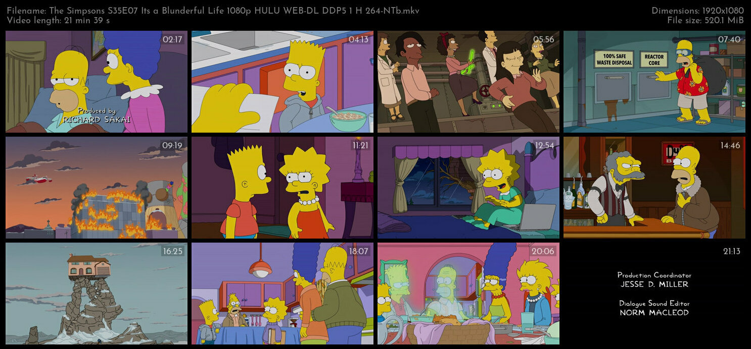 The Simpsons S35E07 Its a Blunderful Life 1080p HULU WEB DL DDP5 1 H 264 NTb TGx