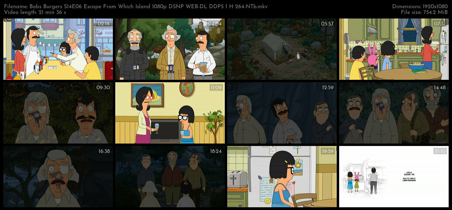 Bobs Burgers S14E06 Escape From Which Island 1080p DSNP WEB DL DDP5 1 H 264 NTb TGx