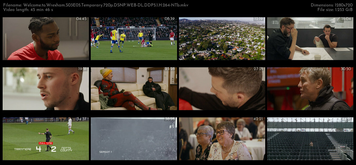 Welcome to Wrexham S03E05 Temporary 720p DSNP WEB DL DDP5 1 H 264 NTb TGx