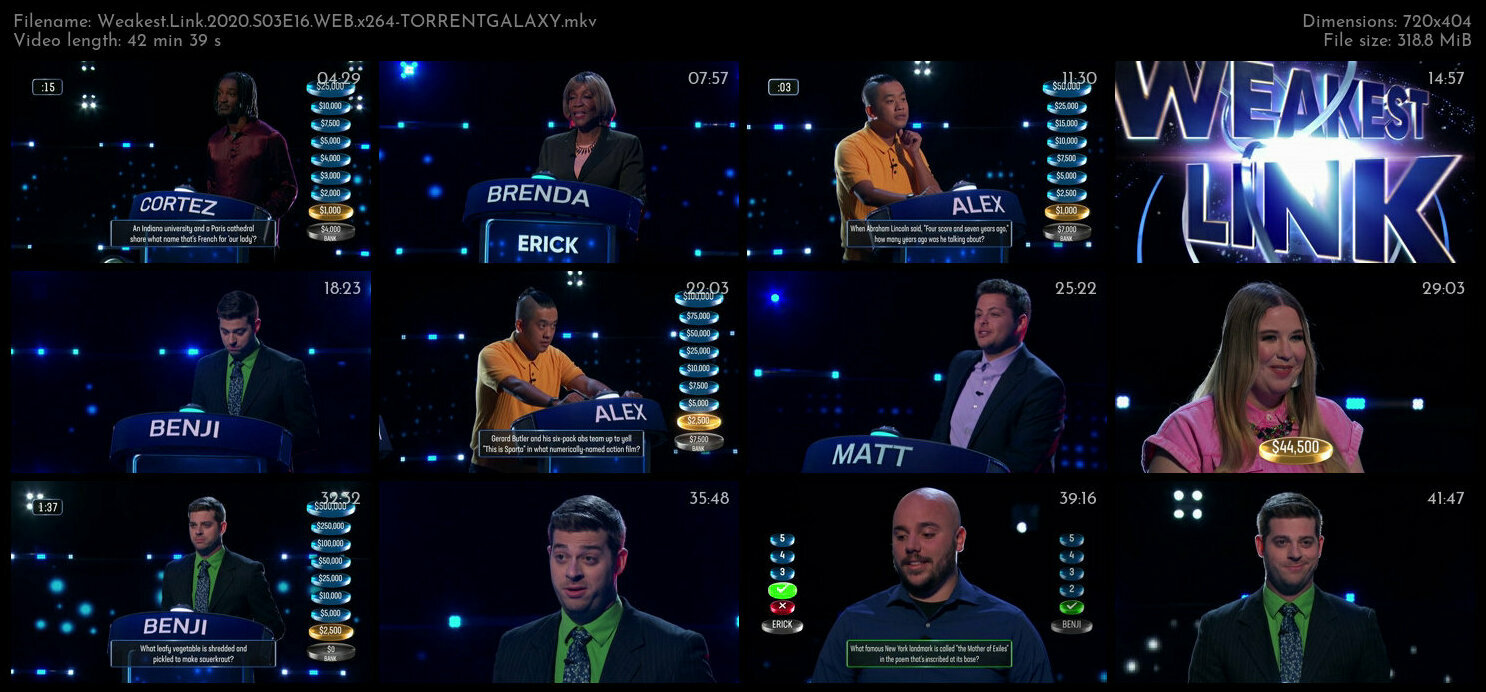 Weakest Link 2020 S03E16 WEB x264 TORRENTGALAXY