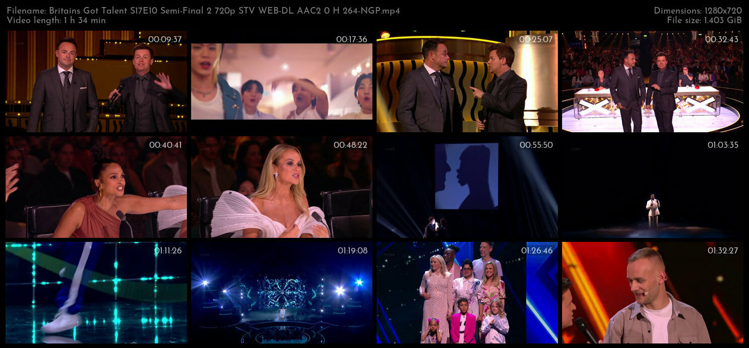 Britains Got Talent S17E10 Semi Final 2 720p STV WEB DL AAC2 0 H 264 NGP TGx