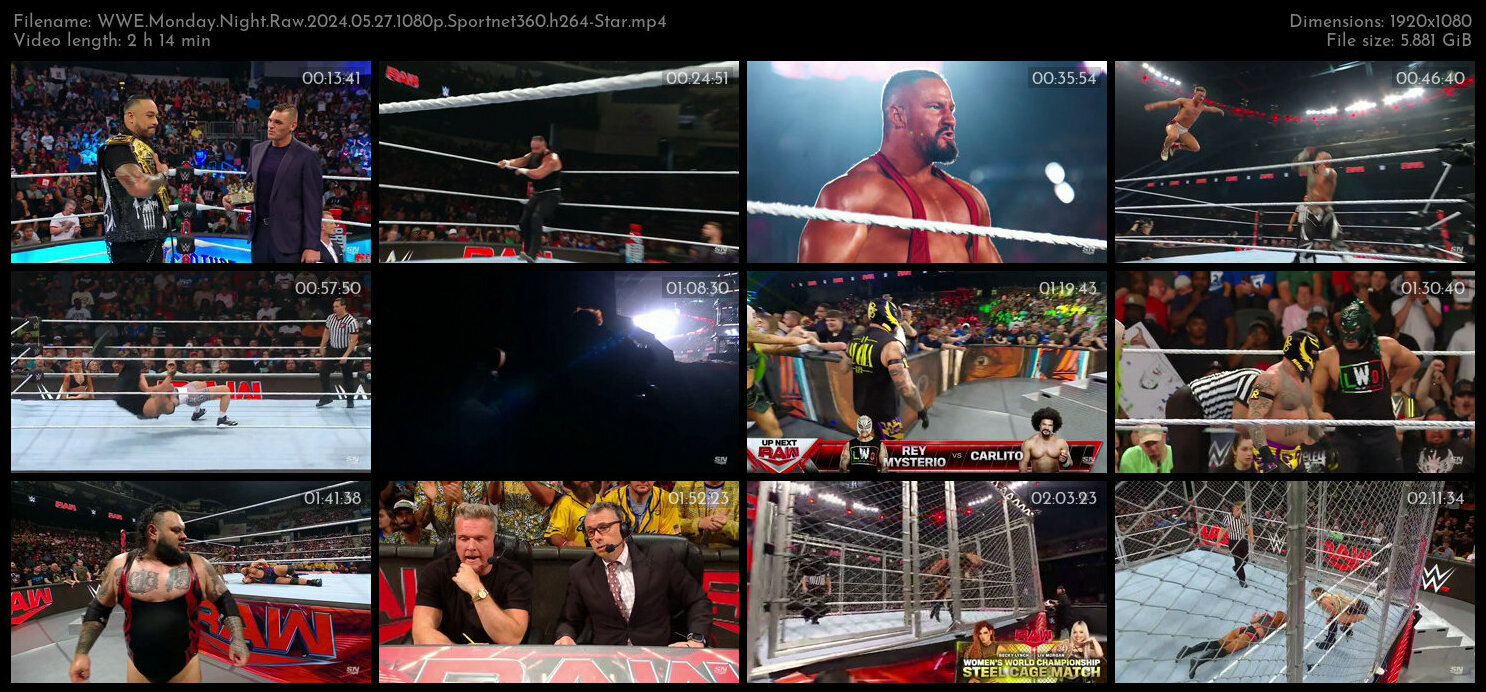 WWE Monday Night Raw 2024 05 27 1080p Sportnet360 h264 Star TGx