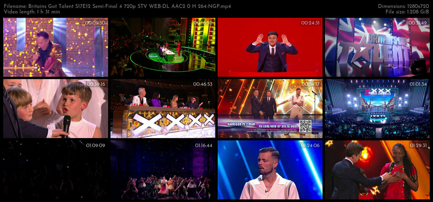 Britains Got Talent S17E12 Semi Final 4 720p STV WEB DL AAC2 0 H 264 NGP TGx