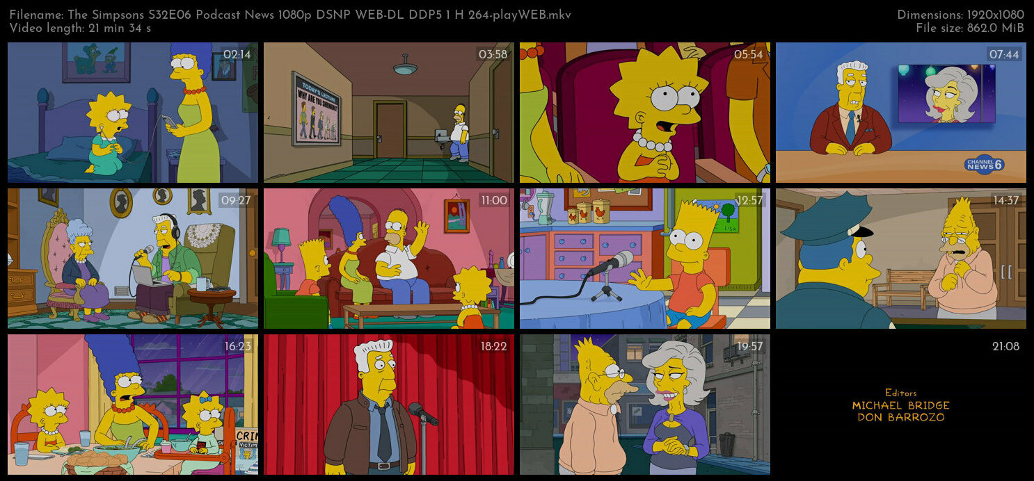 The Simpsons S32E06 Podcast News 1080p DSNP WEB DL DDP5 1 H 264 playWEB TGx