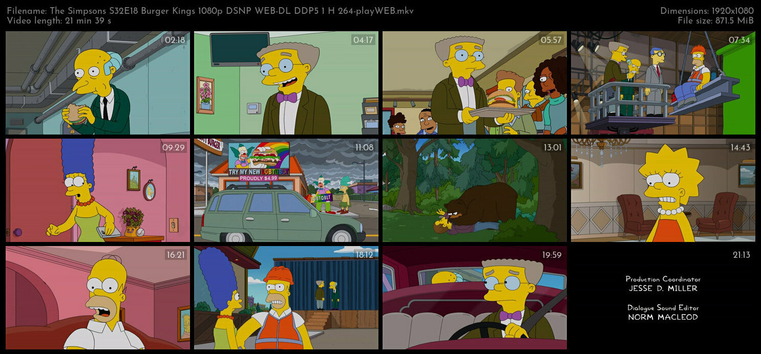 The Simpsons S32E18 Burger Kings 1080p DSNP WEB DL DDP5 1 H 264 playWEB TGx