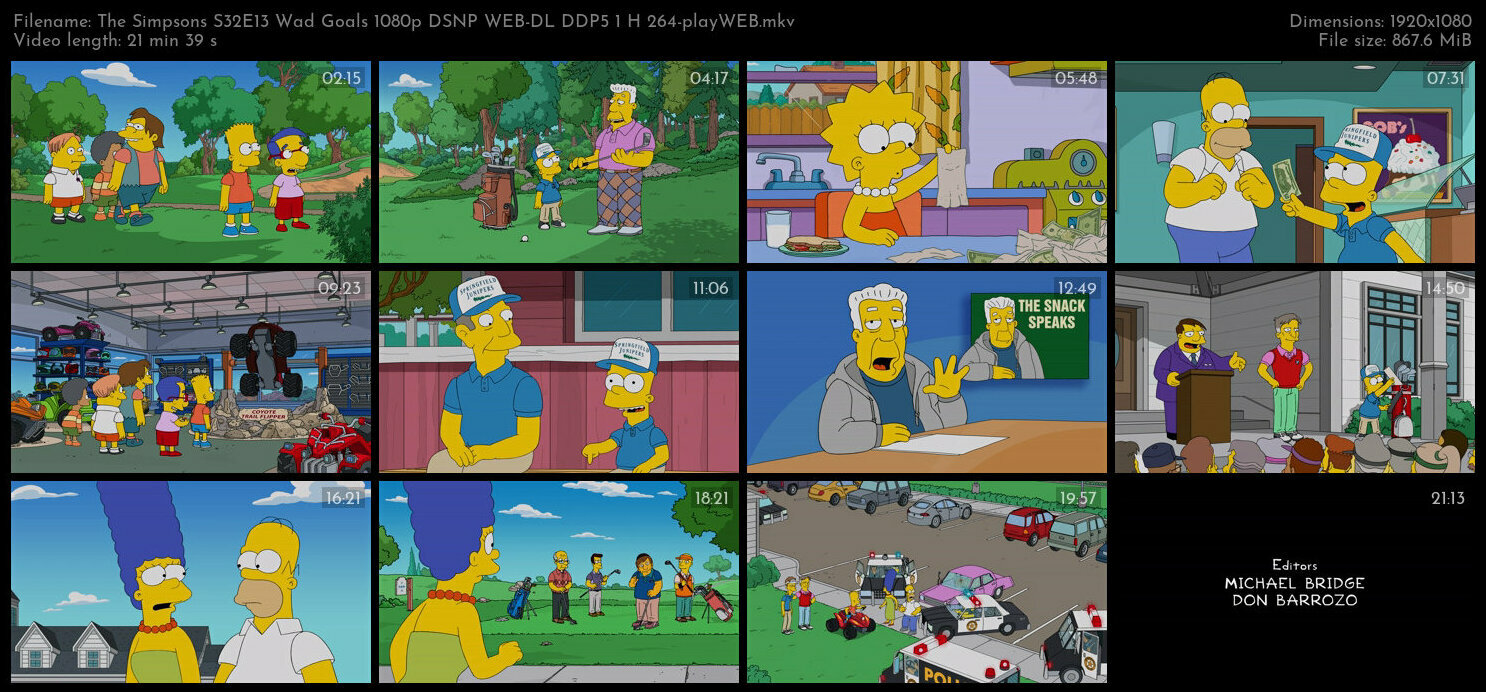 The Simpsons S32E13 Wad Goals 1080p DSNP WEB DL DDP5 1 H 264 playWEB TGx