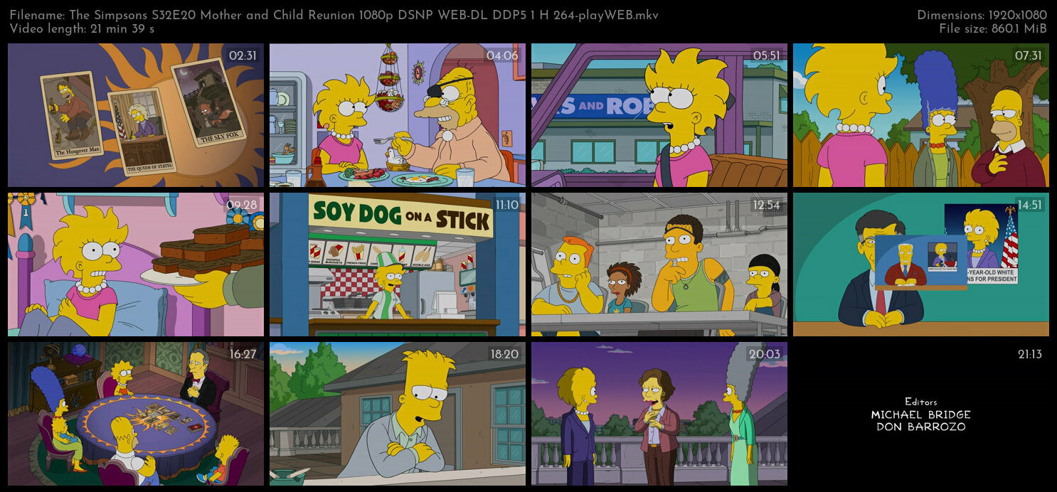 The Simpsons S32E20 Mother and Child Reunion 1080p DSNP WEB DL DDP5 1 H 264 playWEB TGx