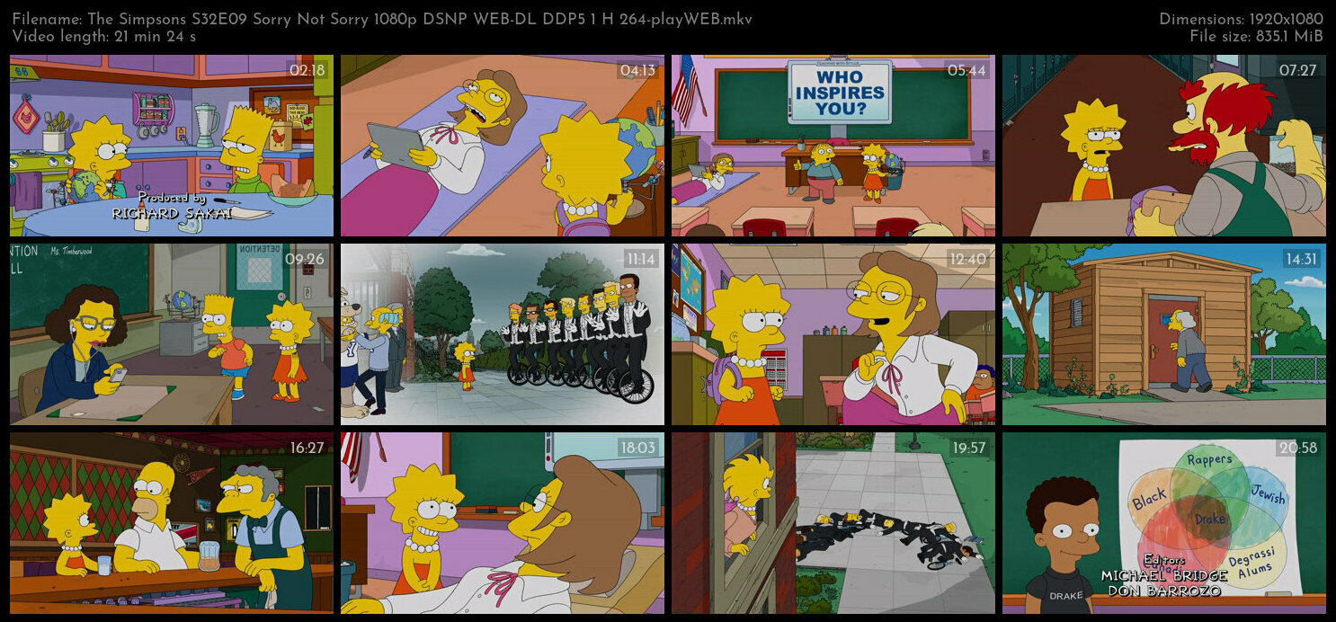 The Simpsons S32E09 Sorry Not Sorry 1080p DSNP WEB DL DDP5 1 H 264 playWEB TGx