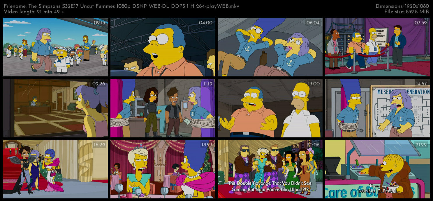 The Simpsons S32E17 Uncut Femmes 1080p DSNP WEB DL DDP5 1 H 264 playWEB TGx