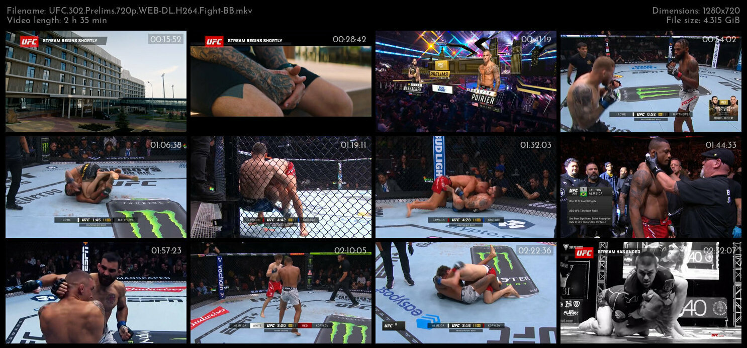UFC 302 Prelims 720p WEB DL H264 Fight BB