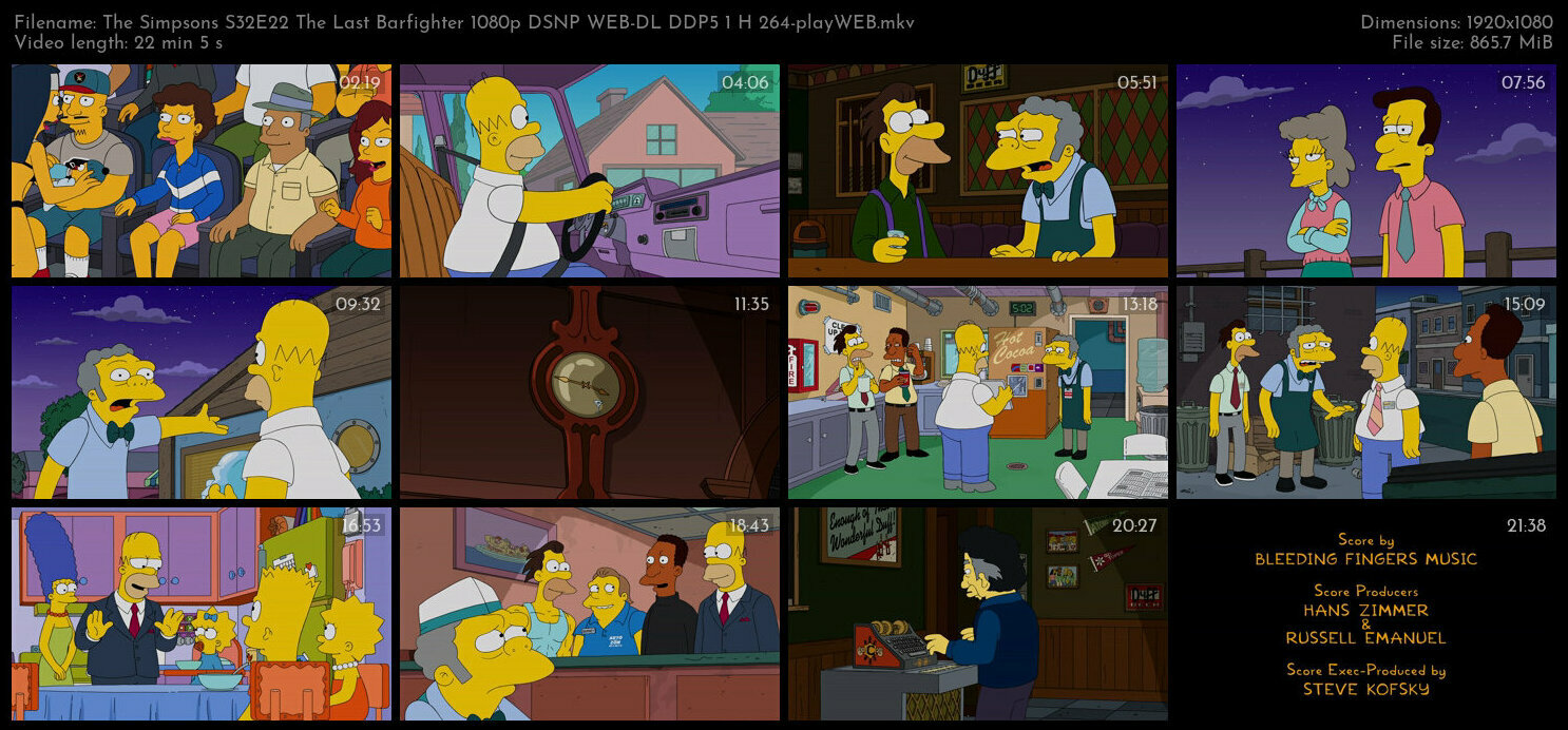 The Simpsons S32E22 The Last Barfighter 1080p DSNP WEB DL DDP5 1 H 264 playWEB TGx