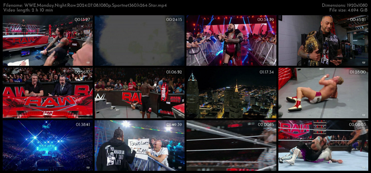 WWE Monday Night Raw 2024 07 08 1080p Sportnet360 h264 Star TGx