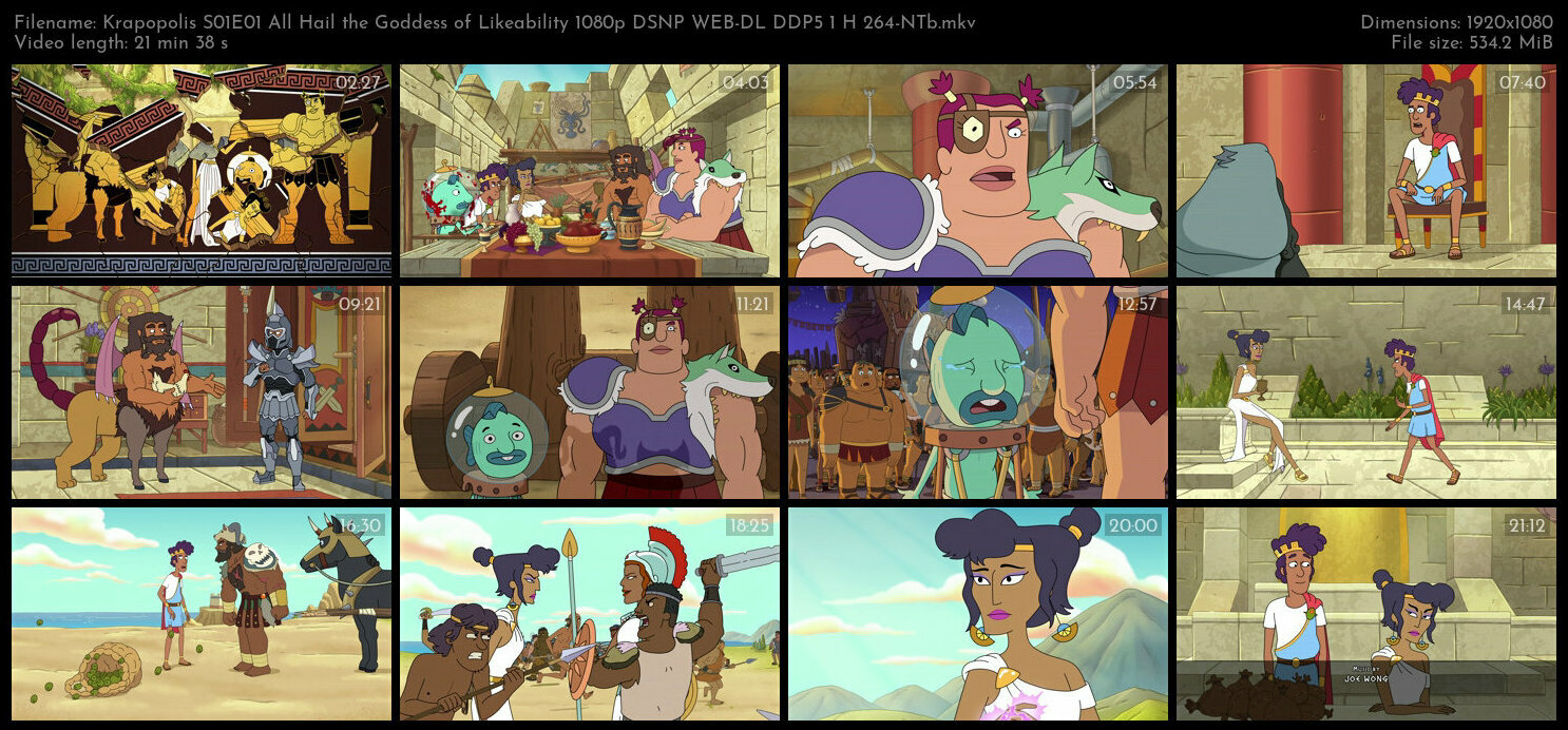 Krapopolis S01E01 All Hail the Goddess of Likeability 1080p DSNP WEB DL DDP5 1 H 264 NTb TGx