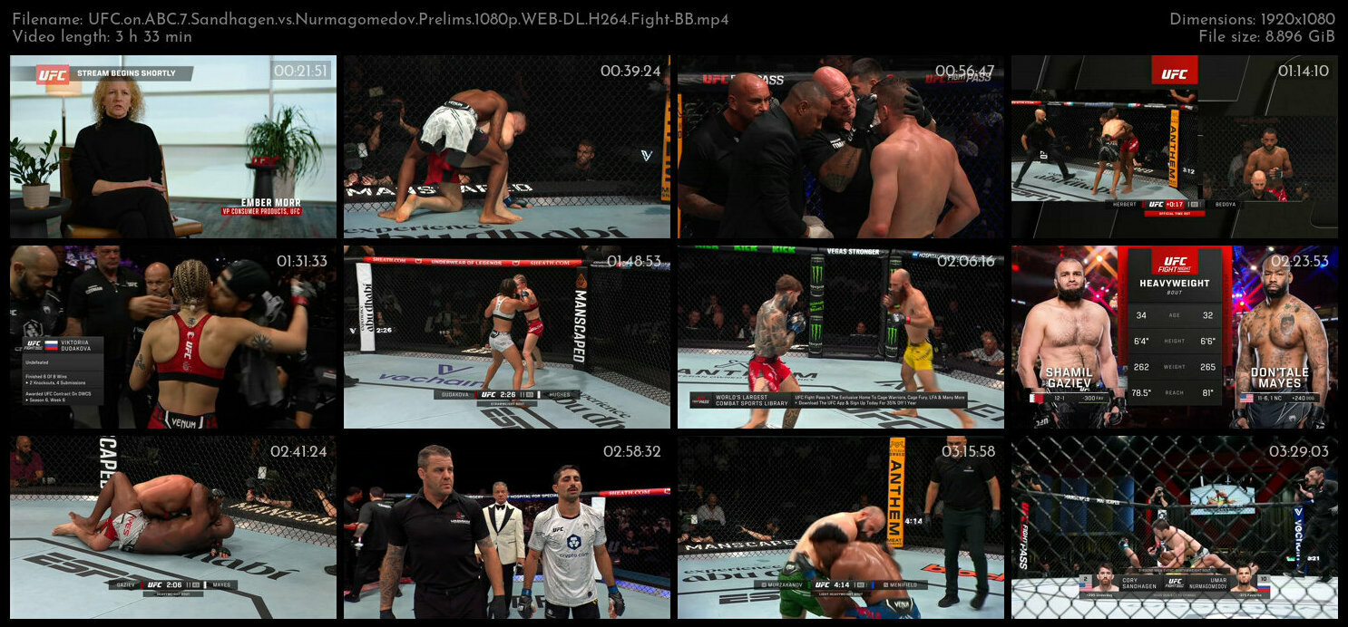 UFC on ABC 7 Sandhagen vs Nurmagomedov Prelims 1080p WEB DL H264 Fight BB