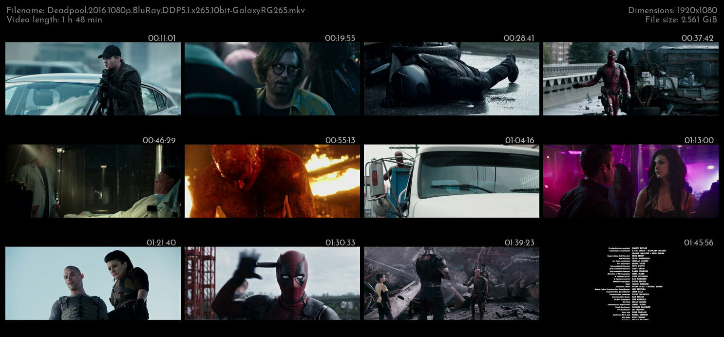 Deadpool 2016 1080p BluRay DDP5 1 x265 10bit GalaxyRG265