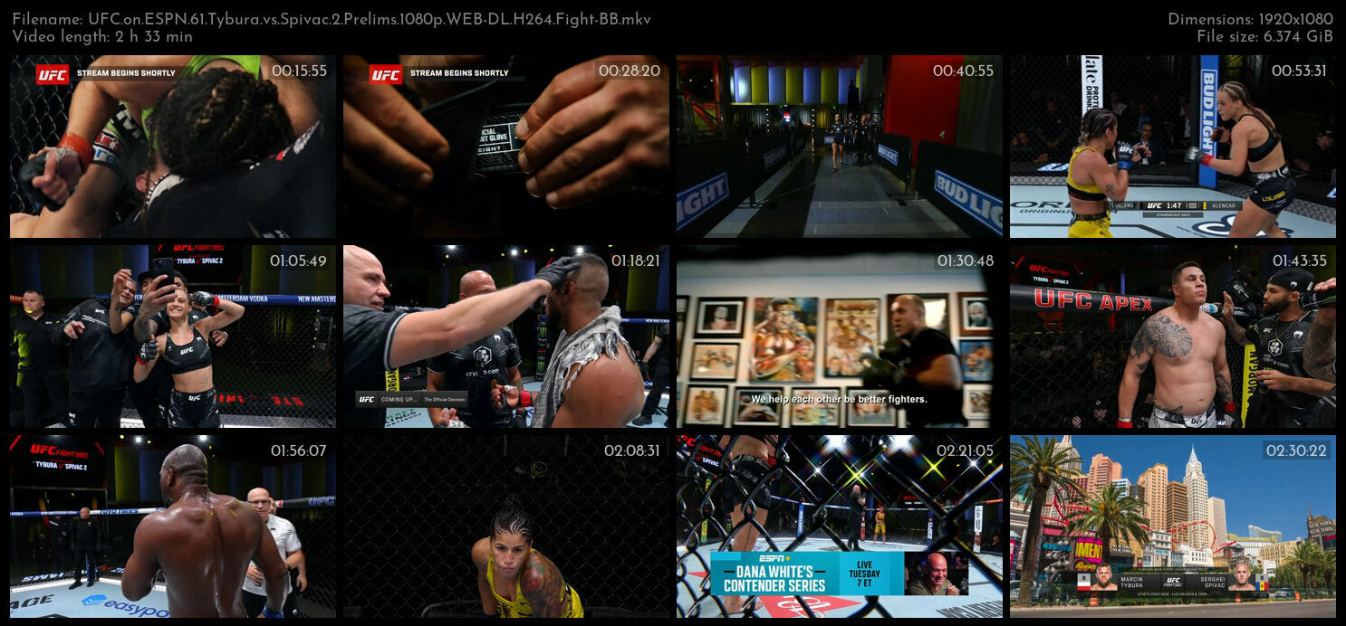 UFC on ESPN 61 Tybura vs Spivac 2 Prelims 1080p WEB DL H264 Fight BB