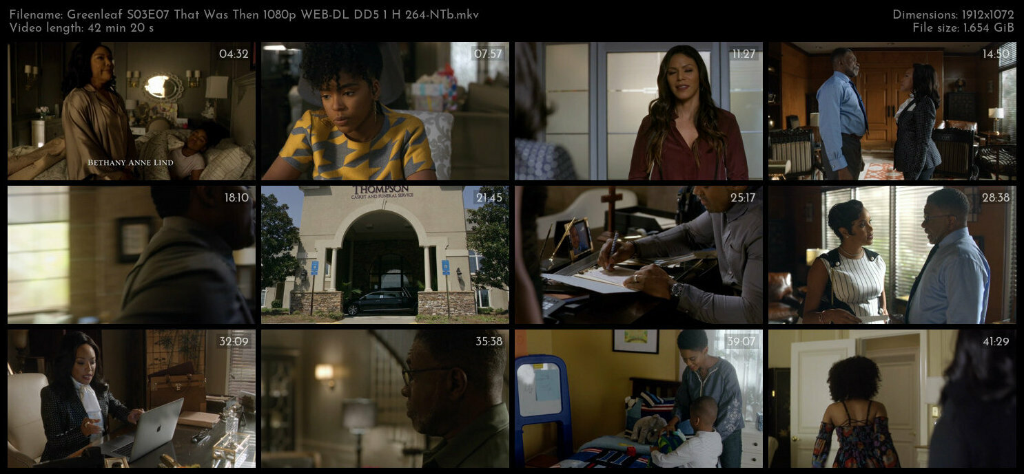 Greenleaf S03E07 That Was Then 1080p WEB DL DD5 1 H 264 NTb TGx