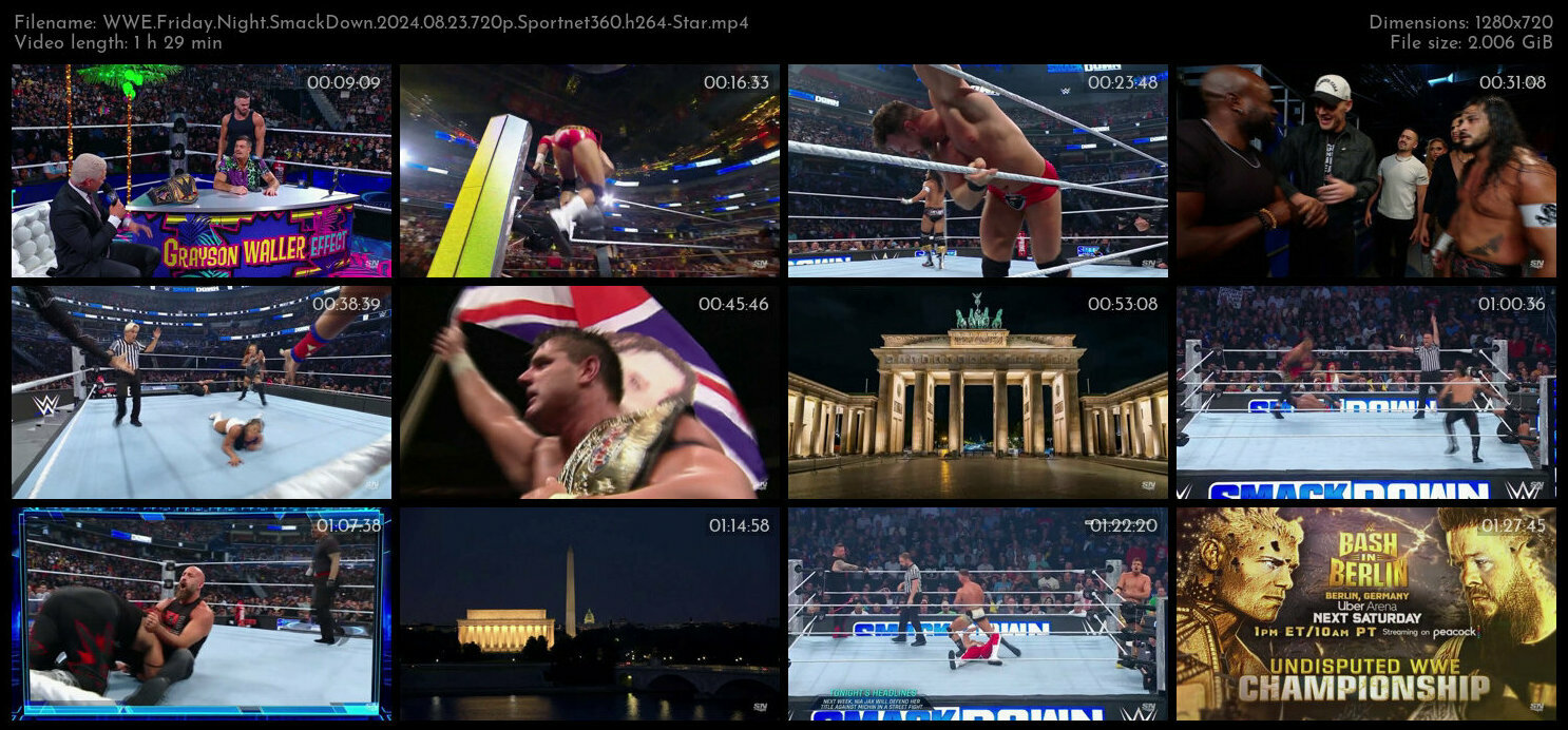 WWE Friday Night SmackDown 2024 08 23 720p Sportnet360 h264 Star TGx