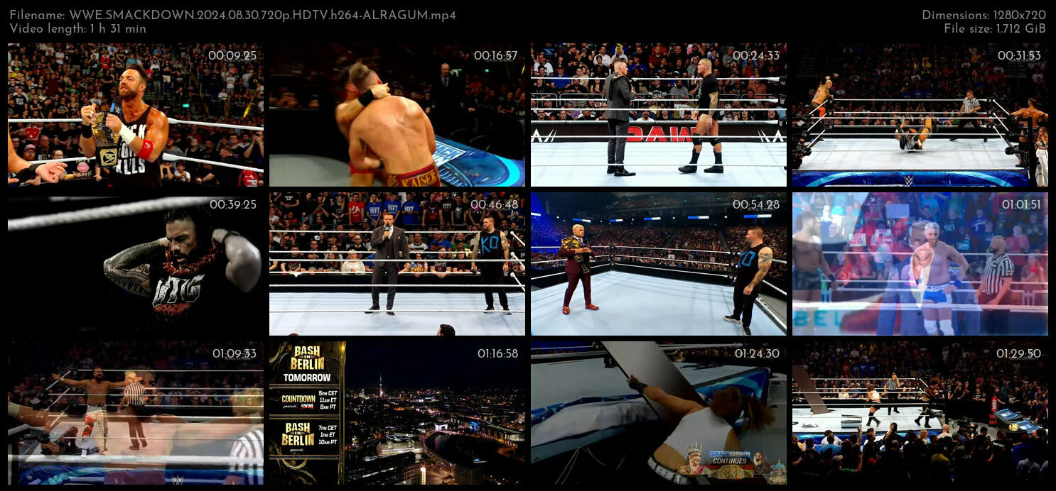 WWE SMACKDOWN 2024 08 30 720p HDTV h264 ALRAGUM TGx