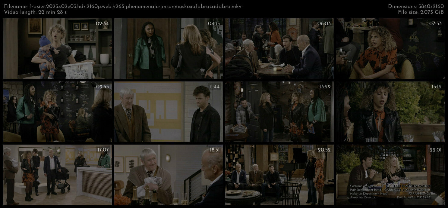 Frasier 2023 S02E03 HDR 2160p WEB H265 PhenomenalCrimsonMuskoxOfAbracadabra TGx