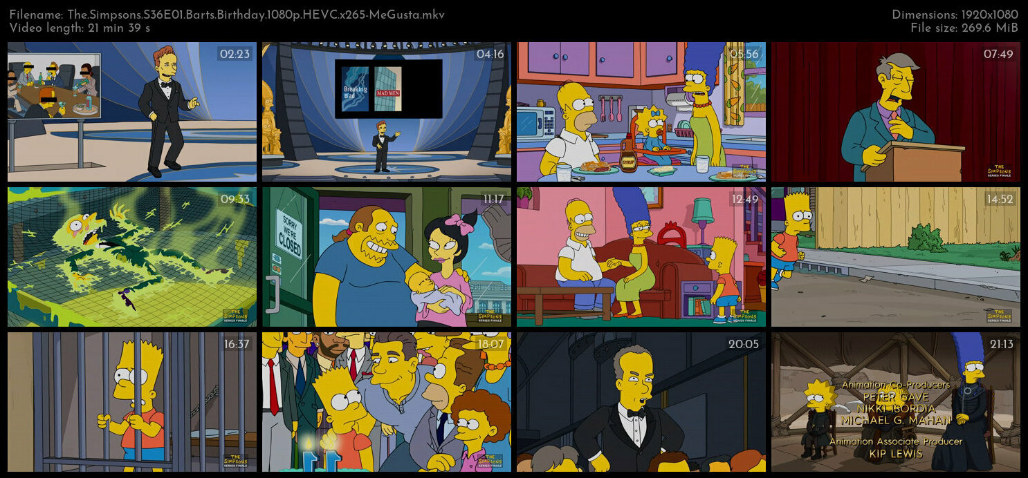 The Simpsons S36E01 Barts Birthday 1080p HEVC x265 MeGusta TGx