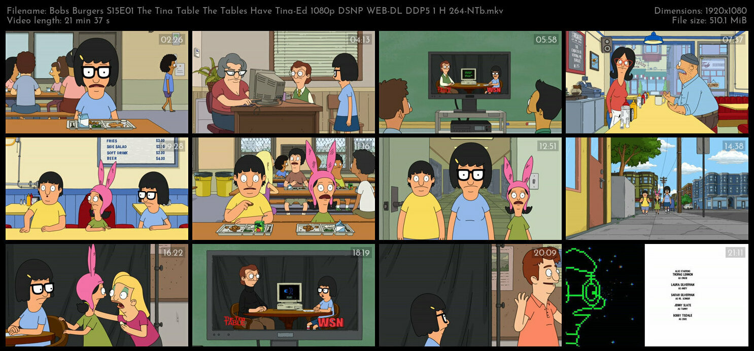 Bobs Burgers S15E01 The Tina Table The Tables Have Tina Ed 1080p DSNP WEB DL DDP5 1 H 264 NTb TGx