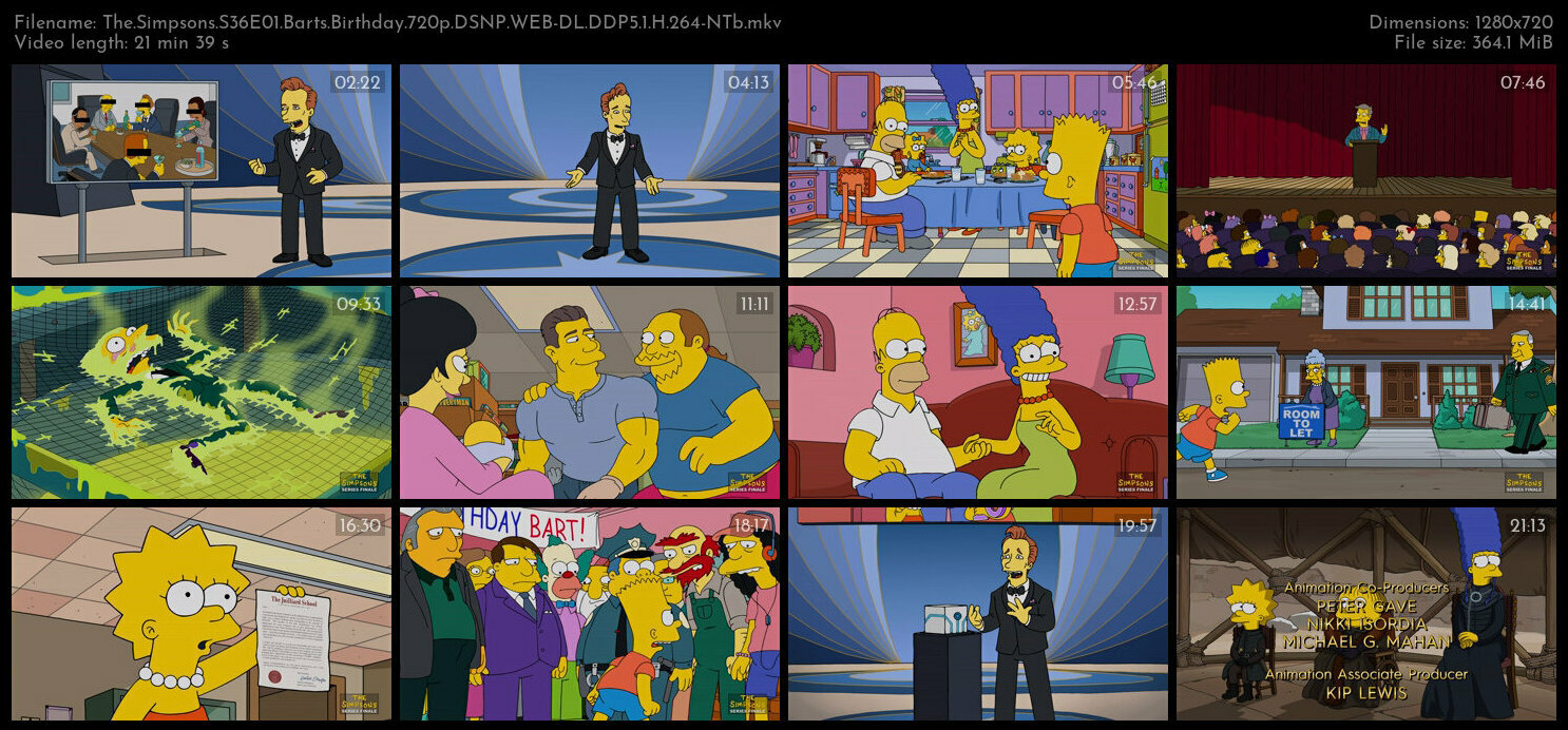 The Simpsons S36E01 Barts Birthday 720p DSNP WEB DL DDP5 1 H 264 NTb TGx