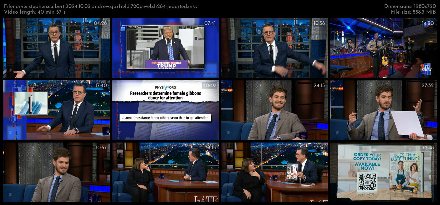 Stephen Colbert 2024 10 02 Andrew Garfield 720p WEB H264 JEBAITED TGx