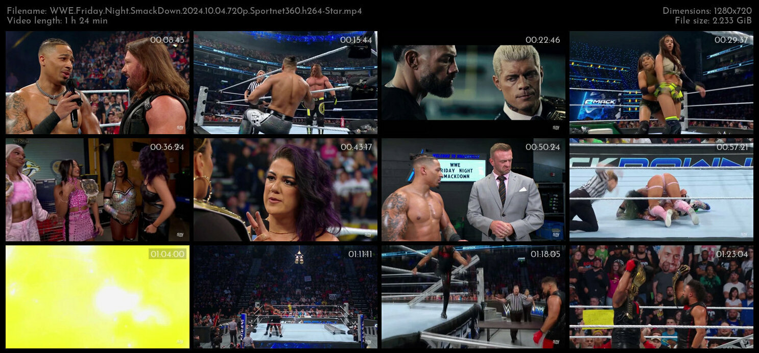 WWE Friday Night SmackDown 2024 10 04 720p Sportnet360 h264 Star TGx