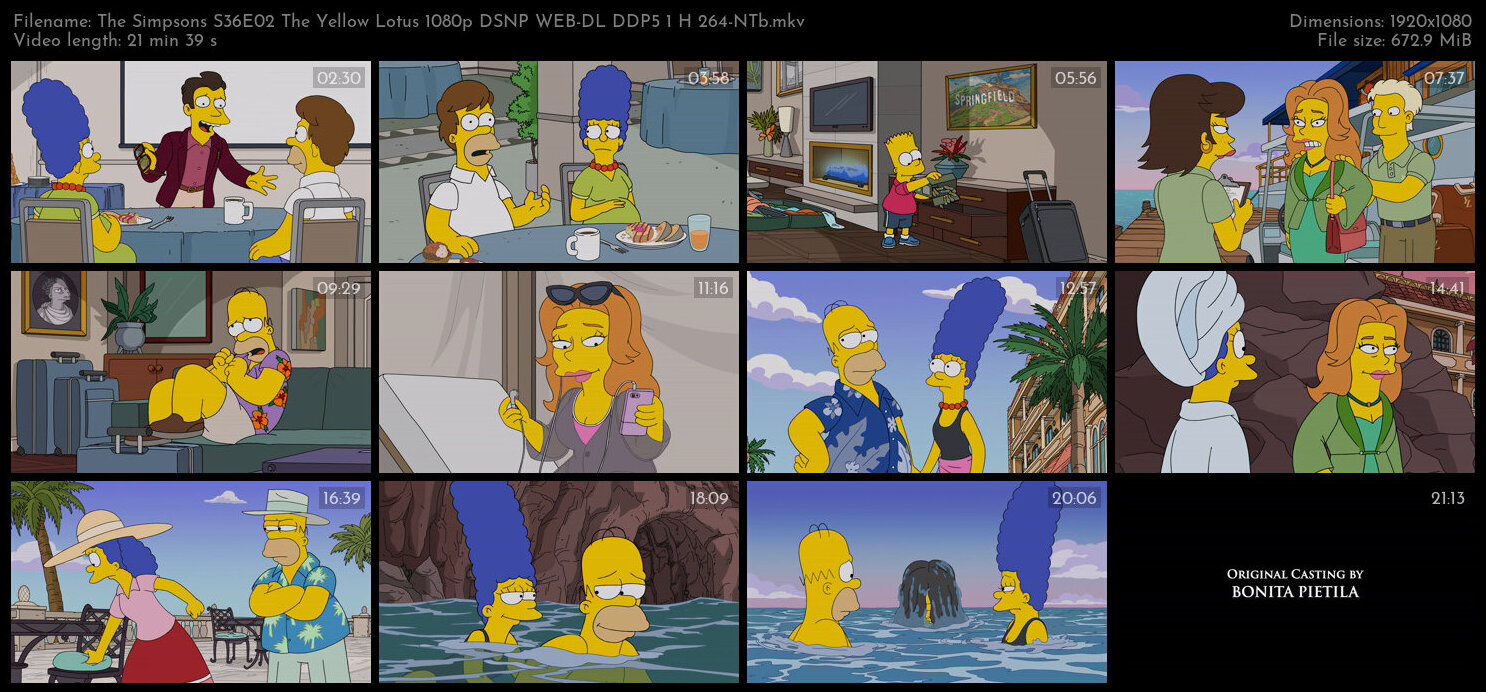 The Simpsons S36E02 The Yellow Lotus 1080p DSNP WEB DL DDP5 1 H 264 NTb TGx