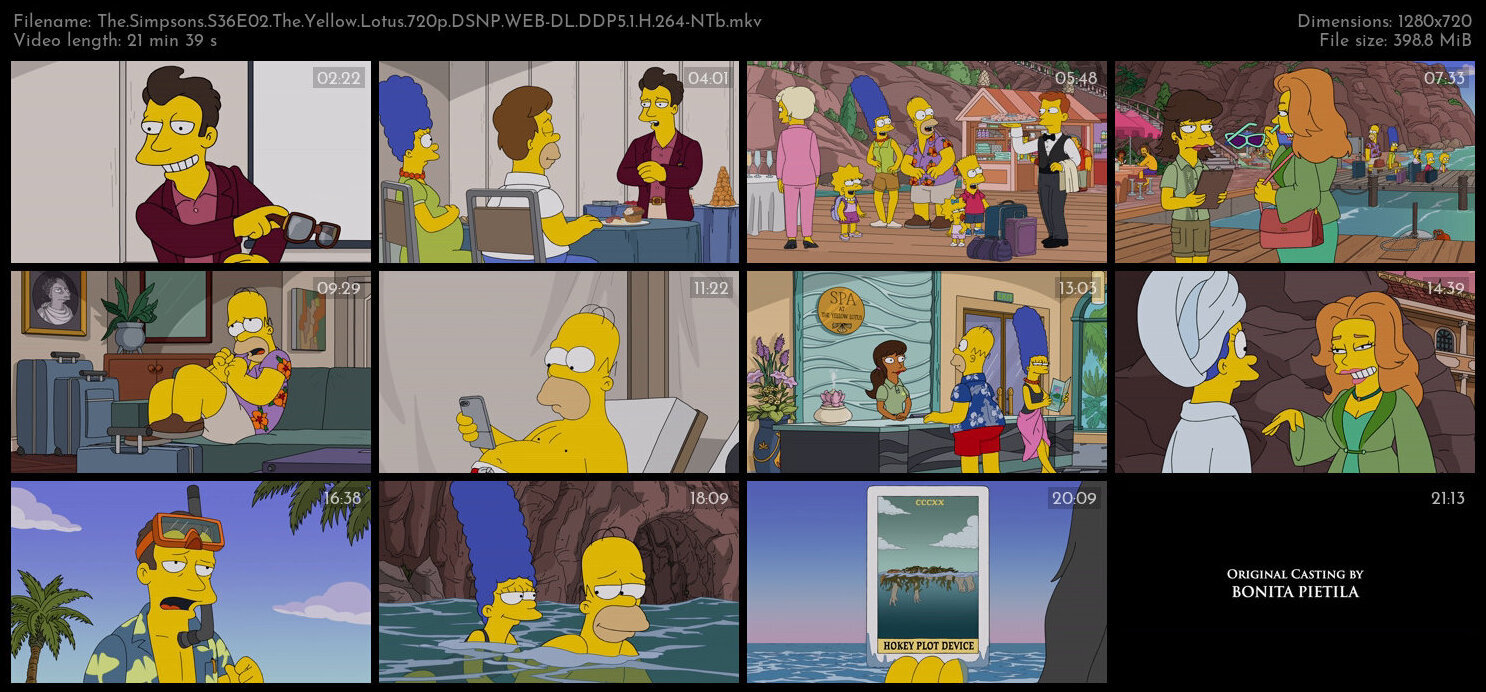 The Simpsons S36E02 The Yellow Lotus 720p DSNP WEB DL DDP5 1 H 264 NTb TGx