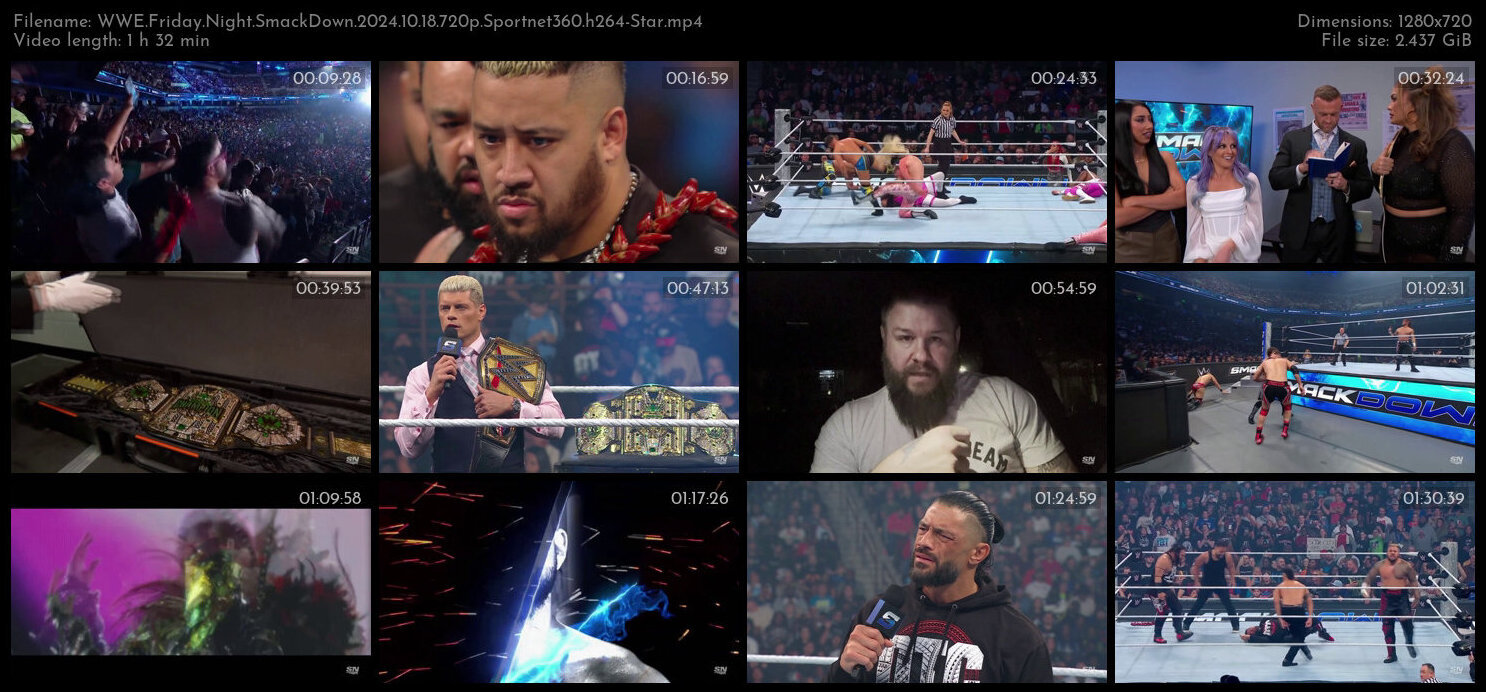 WWE Friday Night SmackDown 2024 10 18 720p Sportnet360 h264 Star TGx