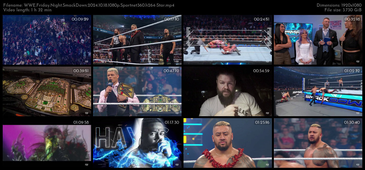 WWE Friday Night SmackDown 2024 10 18 1080p Sportnet360 h264 Star TGx