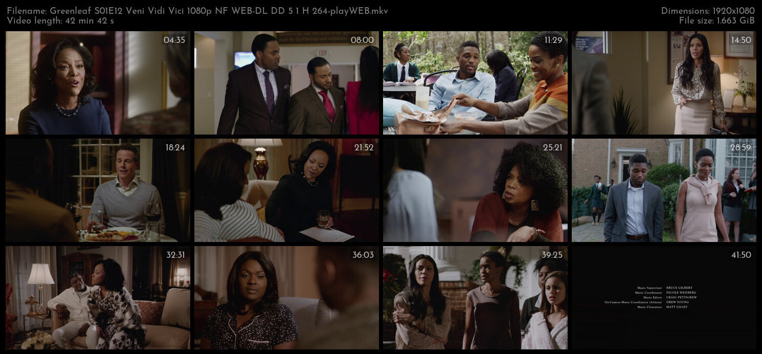 Greenleaf S01E12 Veni Vidi Vici 1080p NF WEB DL DD 5 1 H 264 playWEB TGx